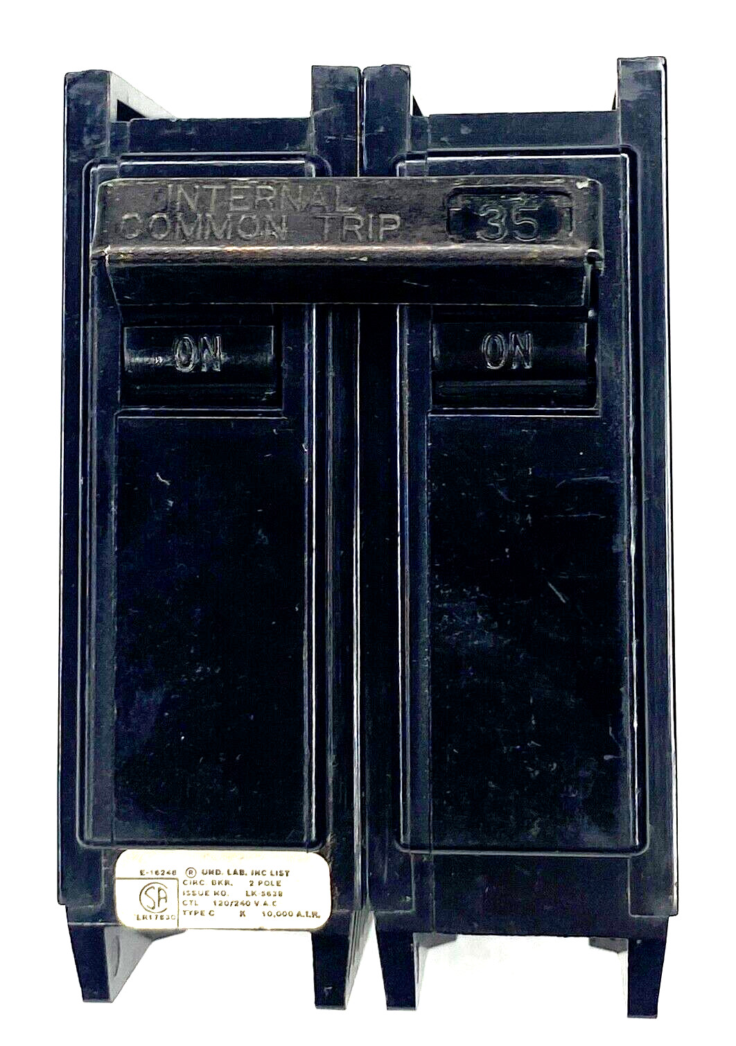 35A GTE Sylvania C-235 Circuit Breaker 35 Amp CTL 2-Pole 10kA@120/240V Type C