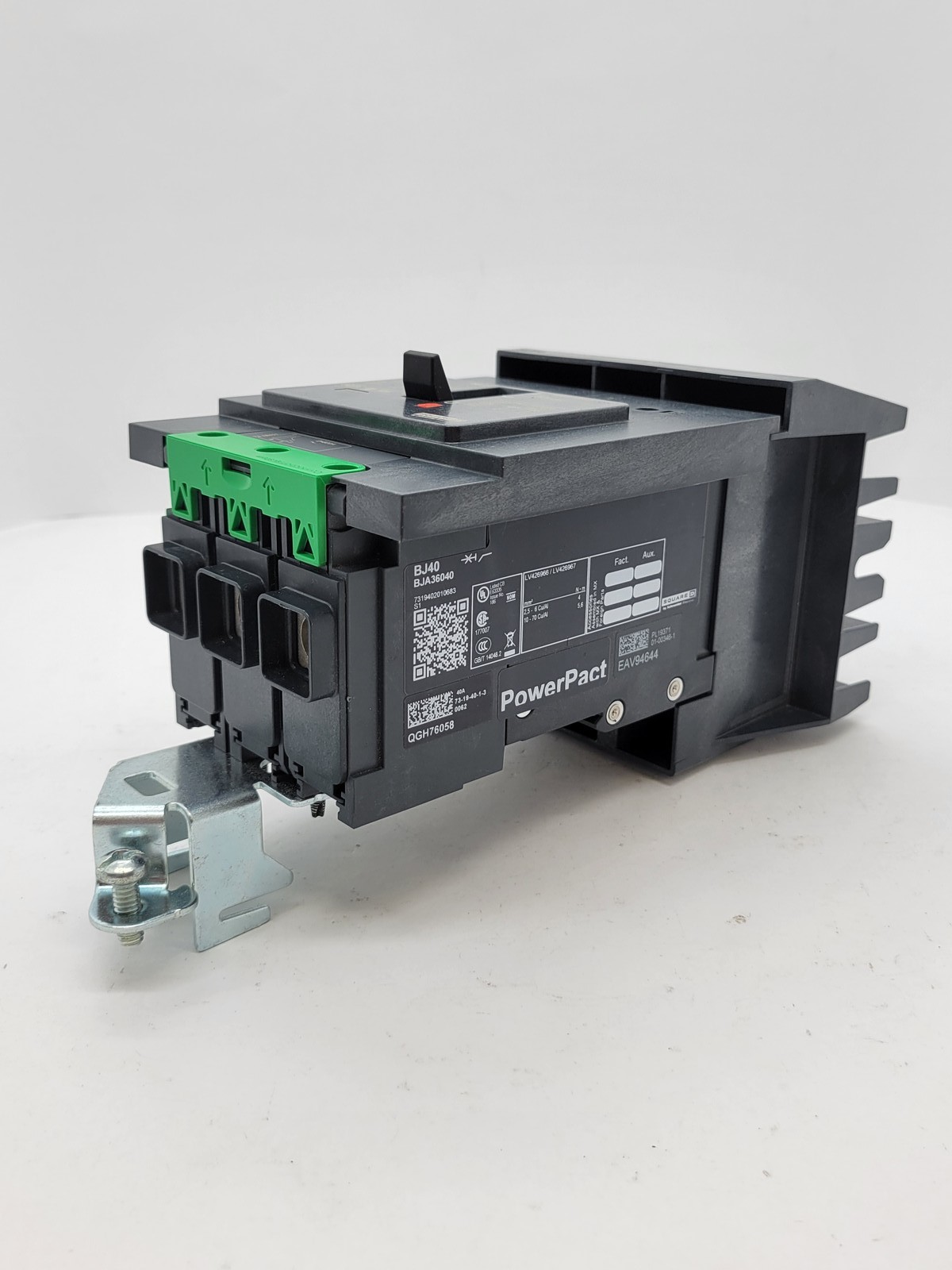 Square D BJA36040 PowerPact I-Line Circuit Breaker 40A 3P 600V BJ40 Green