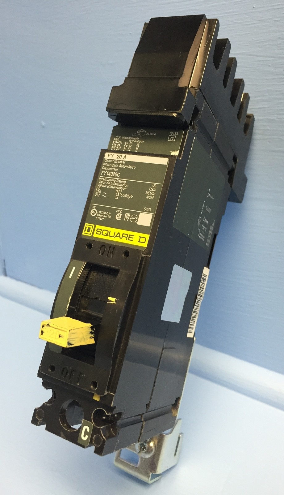 Square D I-Line FY14020C 20A Circuit Breaker Green Label 277V 1 Pole 20 Amp HACR