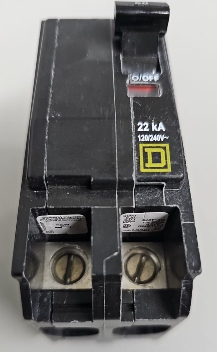 NEW TAKE OUT Square D QOB250 Circuit Breaker 50 Amp 2P Bolt On. Type QOB