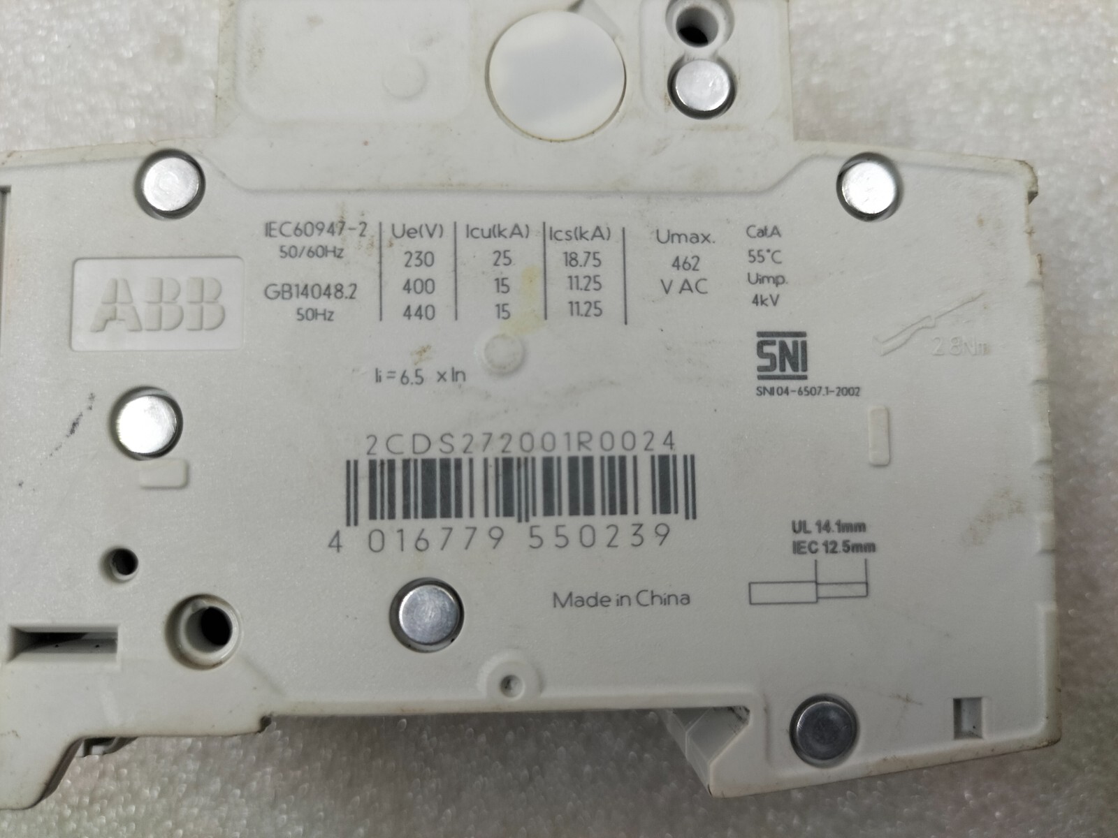 ABB 2CDS272001R0024 MINIATURE CIRCUIT BREAKER S202M-C2