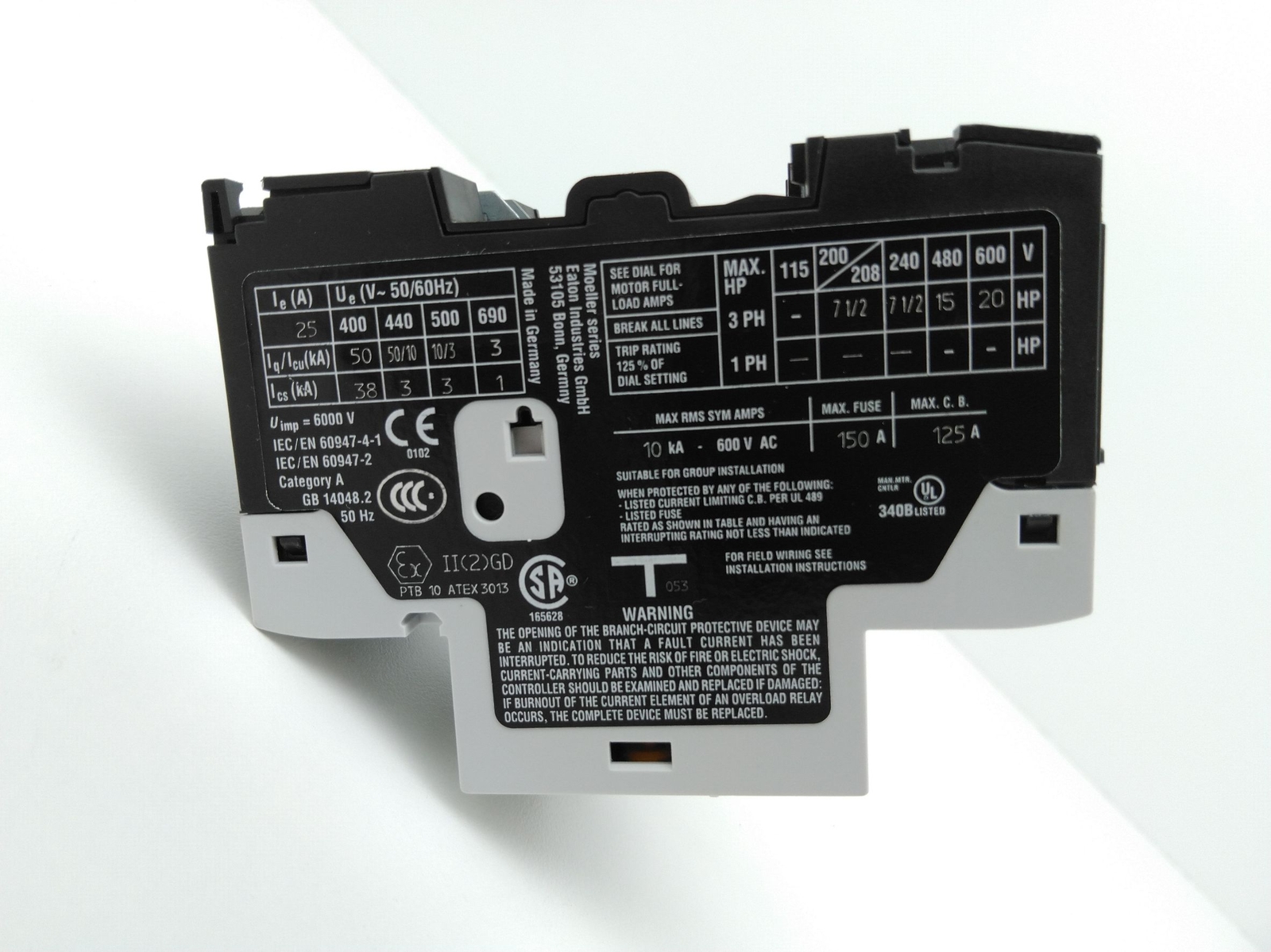 Eaton PKZM0-25 XTPR025BC1 Motor Protection Circuit Breaker, 25A