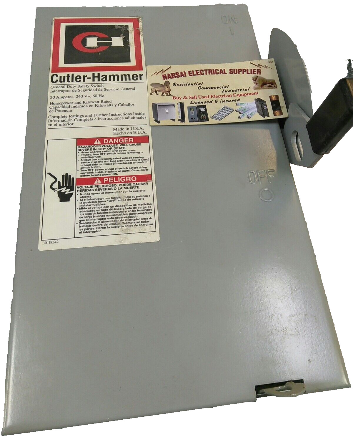 CUTLER HAMMER/DISCONNECT/SWITCH/ DG321NGB/30A/3P /240V/R1-INDOOR/FUSIBLE(B33D2