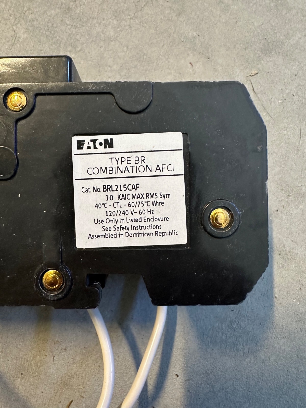 Eaton BRL220CAF Plug-In Mount Type BR Combination Arc Fault Circuit Breaker