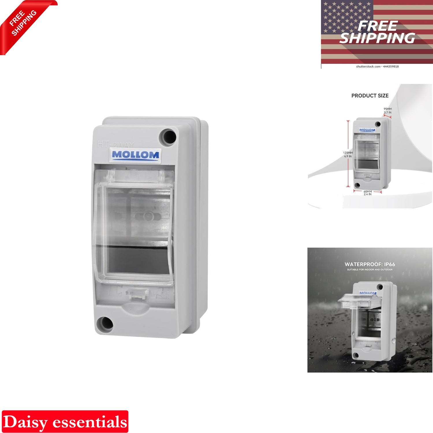 2 Way MCB Circuit Breaker Box Waterproof for Indoor Outdoor Use