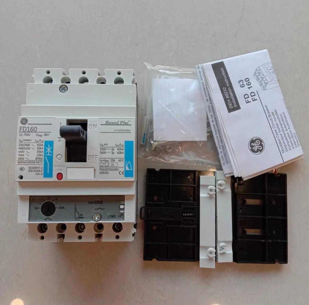 GE FD160 molded case circuit breaker from the United States FDN36TD020ED Brand n