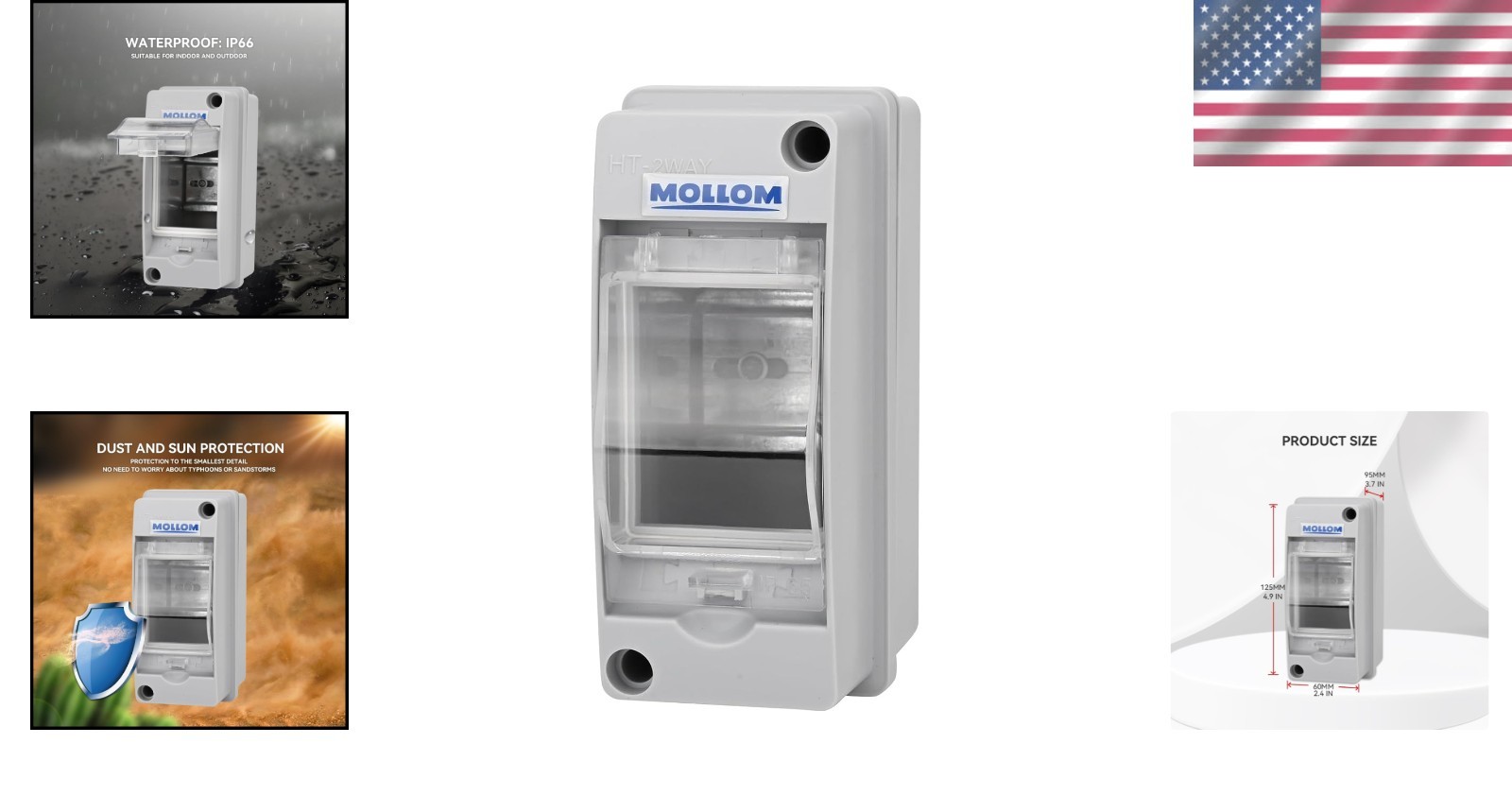 Easy-Install 2-Way MCB Distribution Protection Box – Indoor/Outdoor Waterproof
