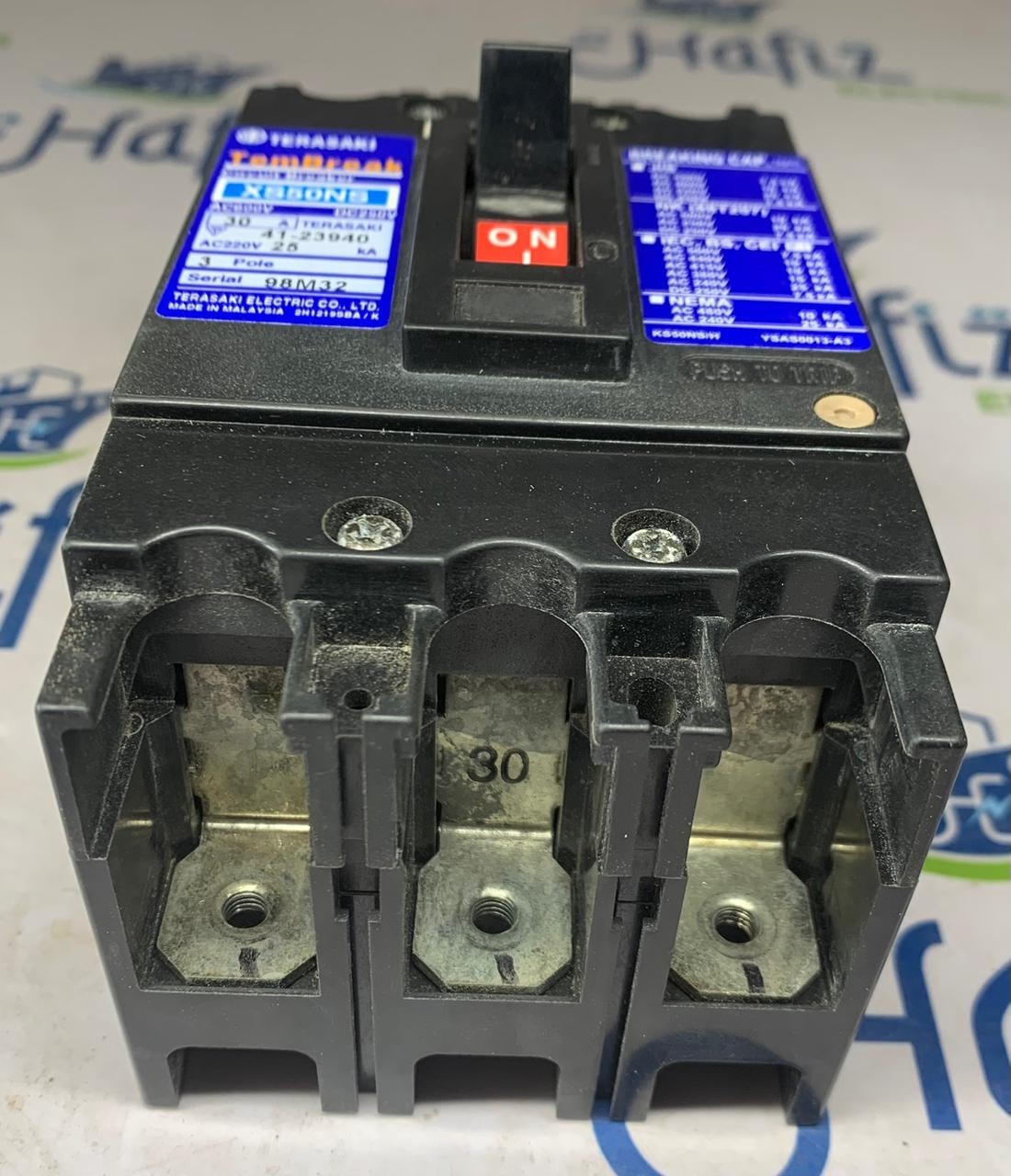 TERASAKI TEMBREAK CIRCUIT BREAKER XS50NS 30A 3 POLE AC600V DC250V FREE SHIPPING