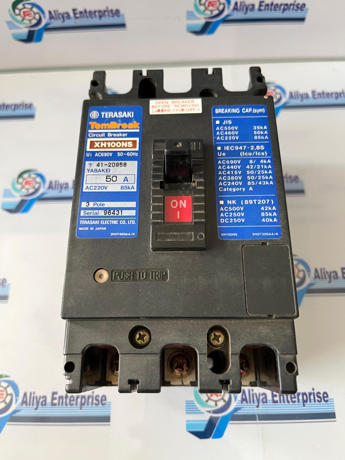 TERASAKI XH100NS 50A 3POLE CIRCUIT BREAKER FREE FAST SHIPPING MADE IN JAPAN