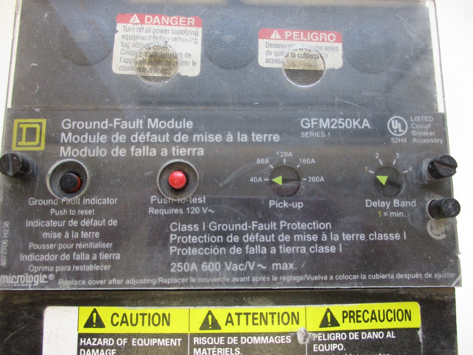 SQUARE D THER-MAG CIRCUIT BREAKER 125A KA36125G W/ GROUND FAULT MODULE GFM250KA