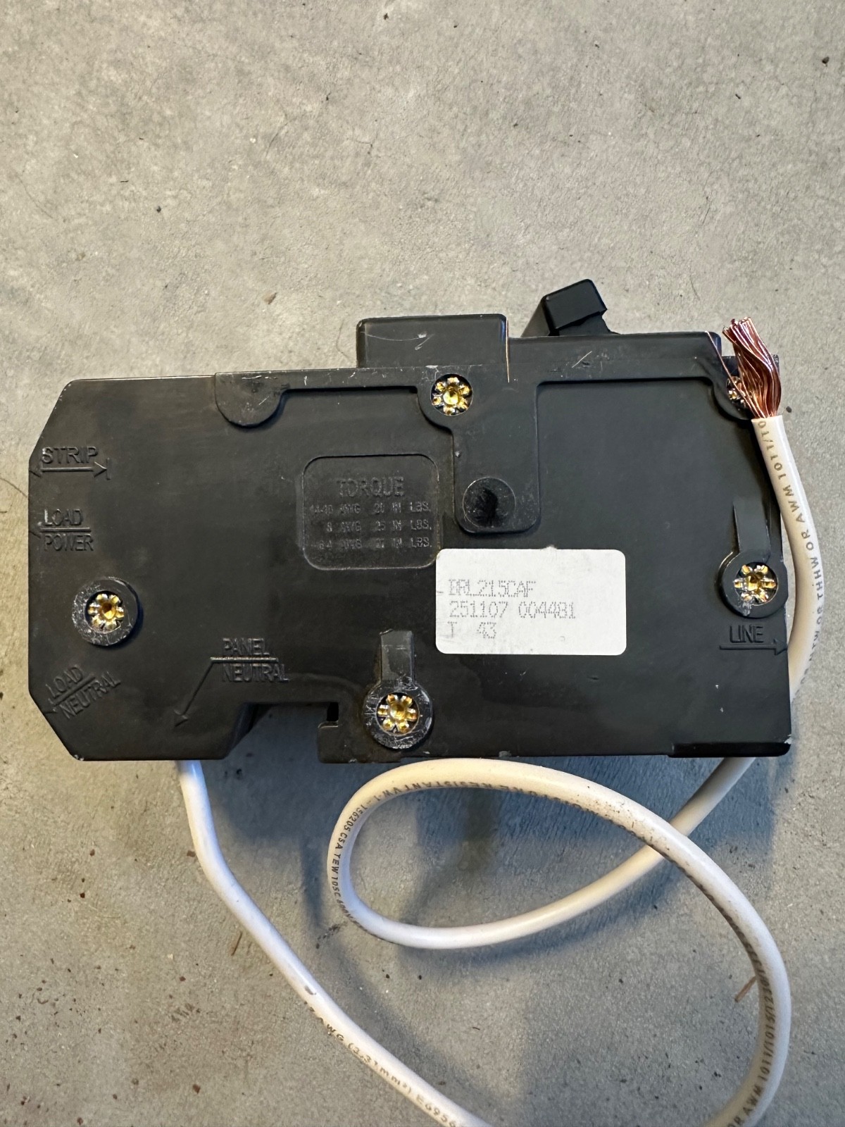 Eaton BRL220CAF Plug-In Mount Type BR Combination Arc Fault Circuit Breaker