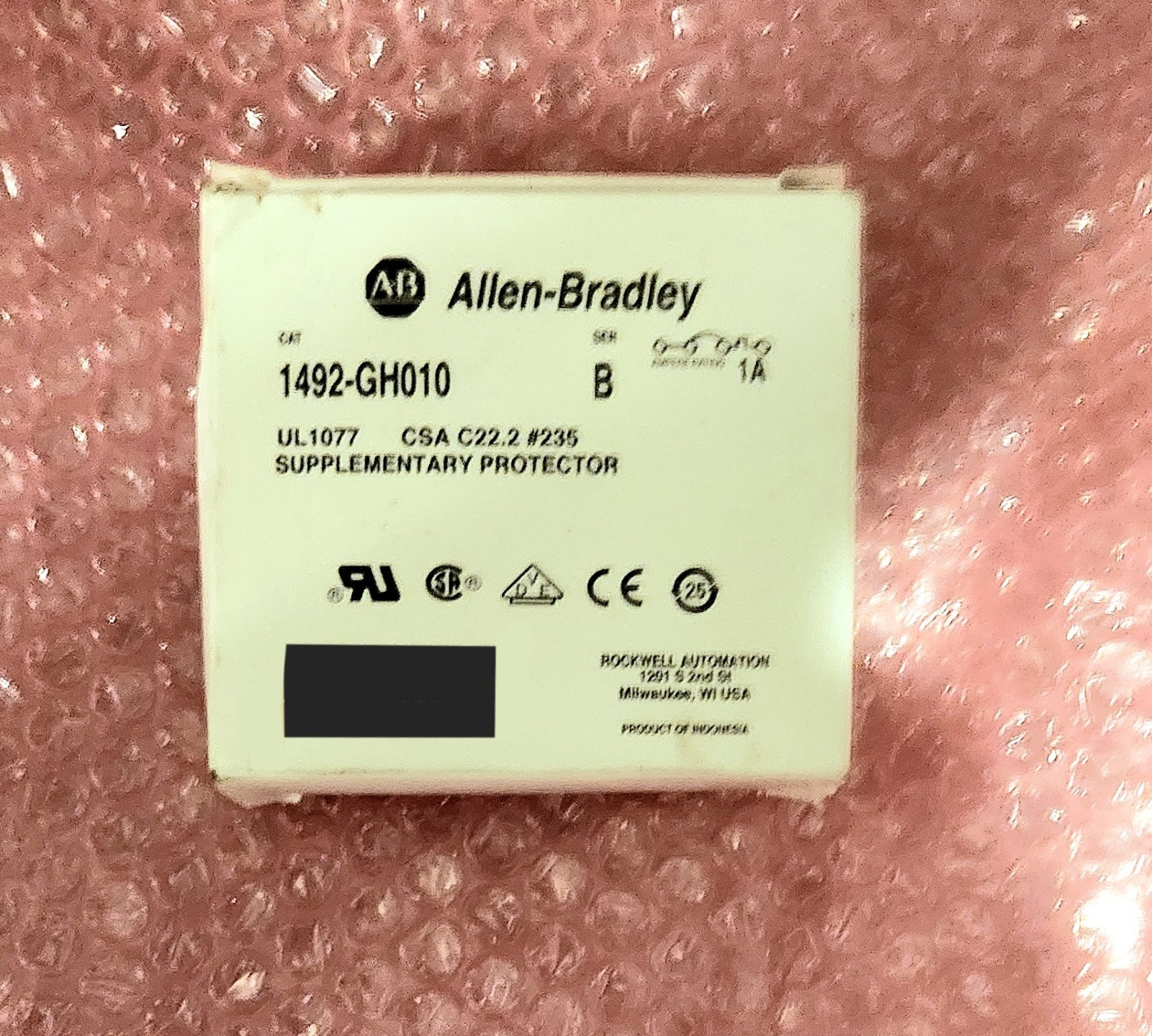 ​Allen-Bradley 1492-GH010 Miniature Circuit Breaker, 1A, 1-Pole, 250V AC/65V DC