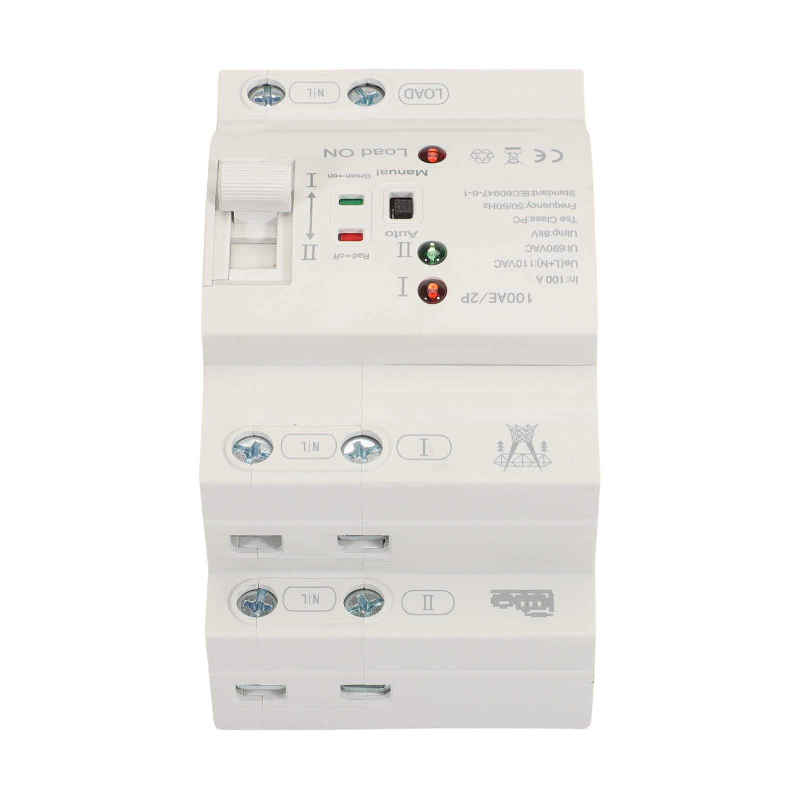 NEW Automatic Transfer Switch 2P 100A 110V Grid to AC Generator Dual Power