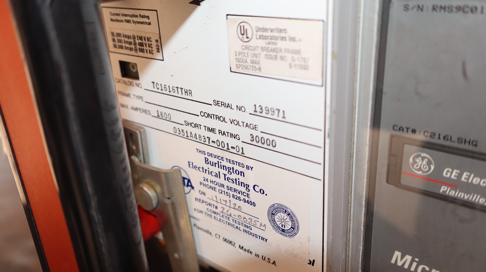 GE General Electric Breaker Power Break 1600A Amp TC1616TTHR TR16B1000 C216LSHG