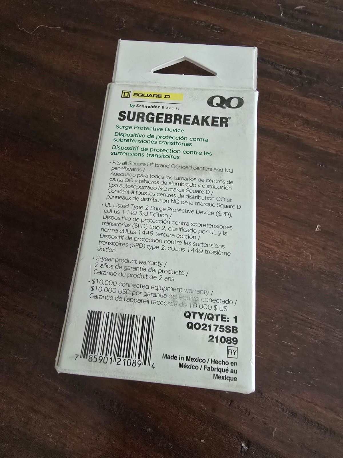 NEW Square D QO2175SB Surgebreaker, Surge Protection Device NIB