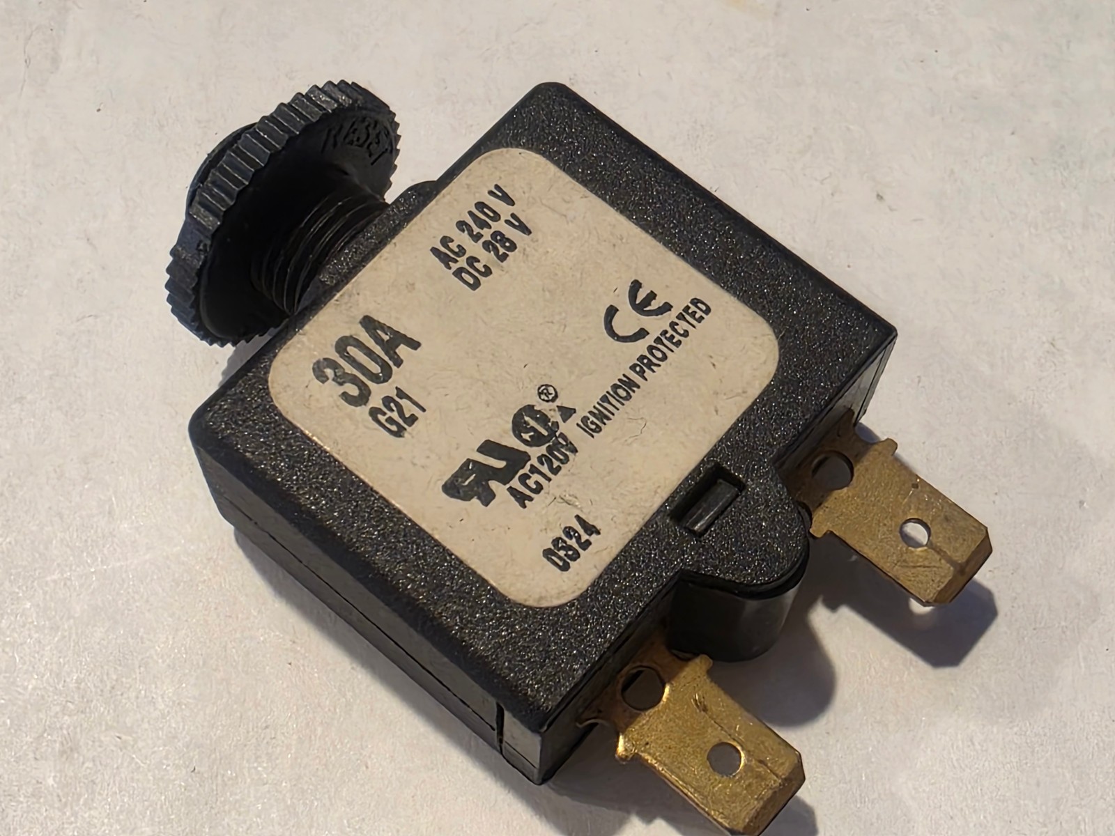 (4 pcs) E-T-A Circuit Breaker 1658-G21-02-P10-30A, 30A, Bass 106-1093-030 (NOS)