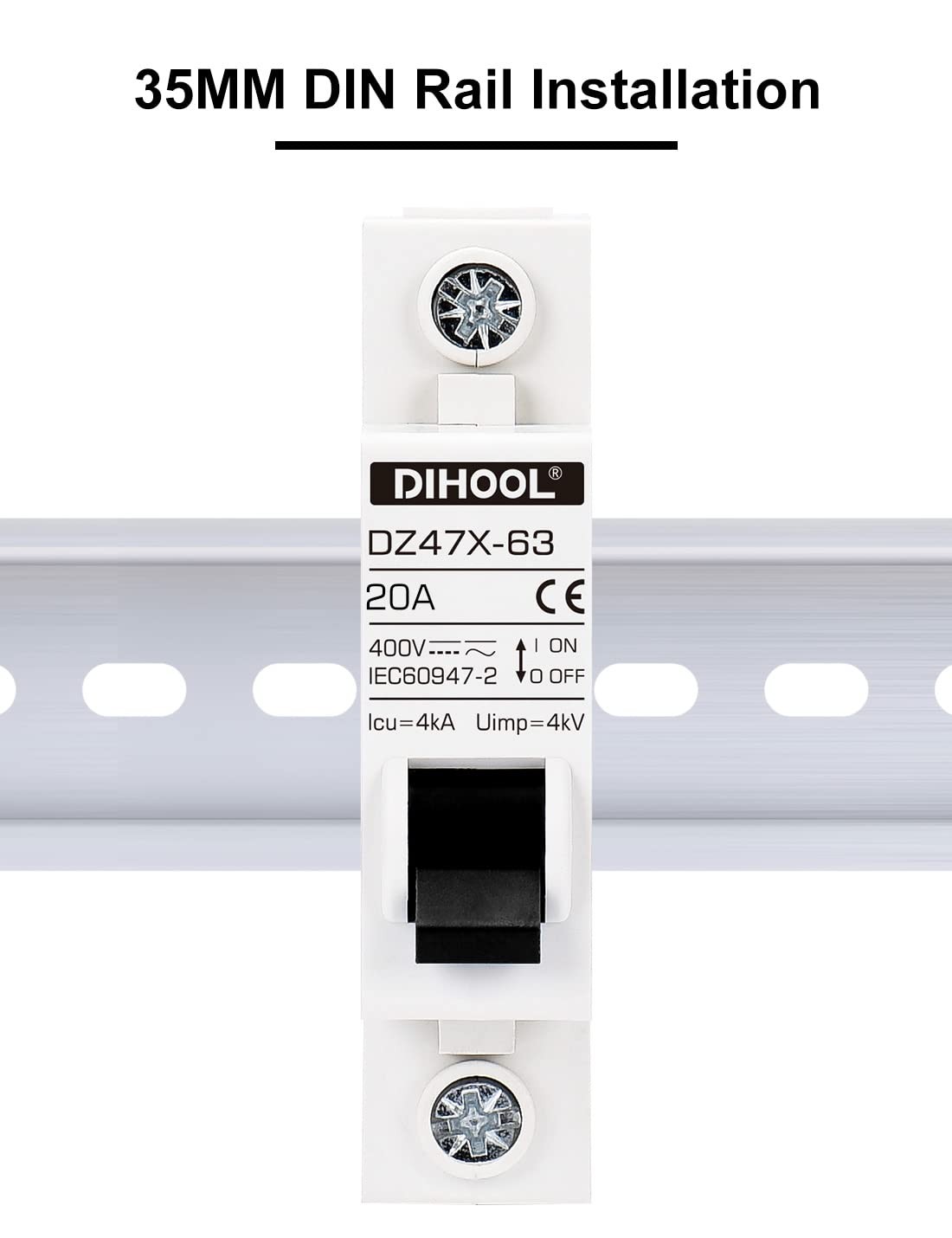 DIHOOL AC/DC Miniature Circuit Breakers, 2 Pack, Single Pole 20 Amp, 12V 24V …