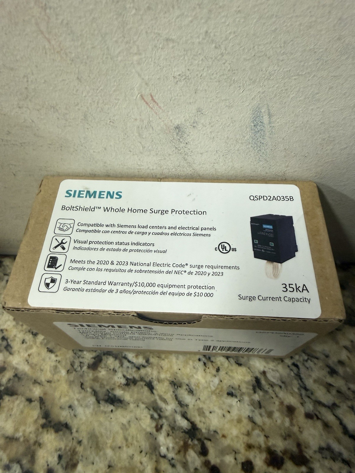NEW MODEL SIEMENS BOLTSHIELD WHOLE HOME SURGE PROTECTOR 35kA 120V QSPD2A035B