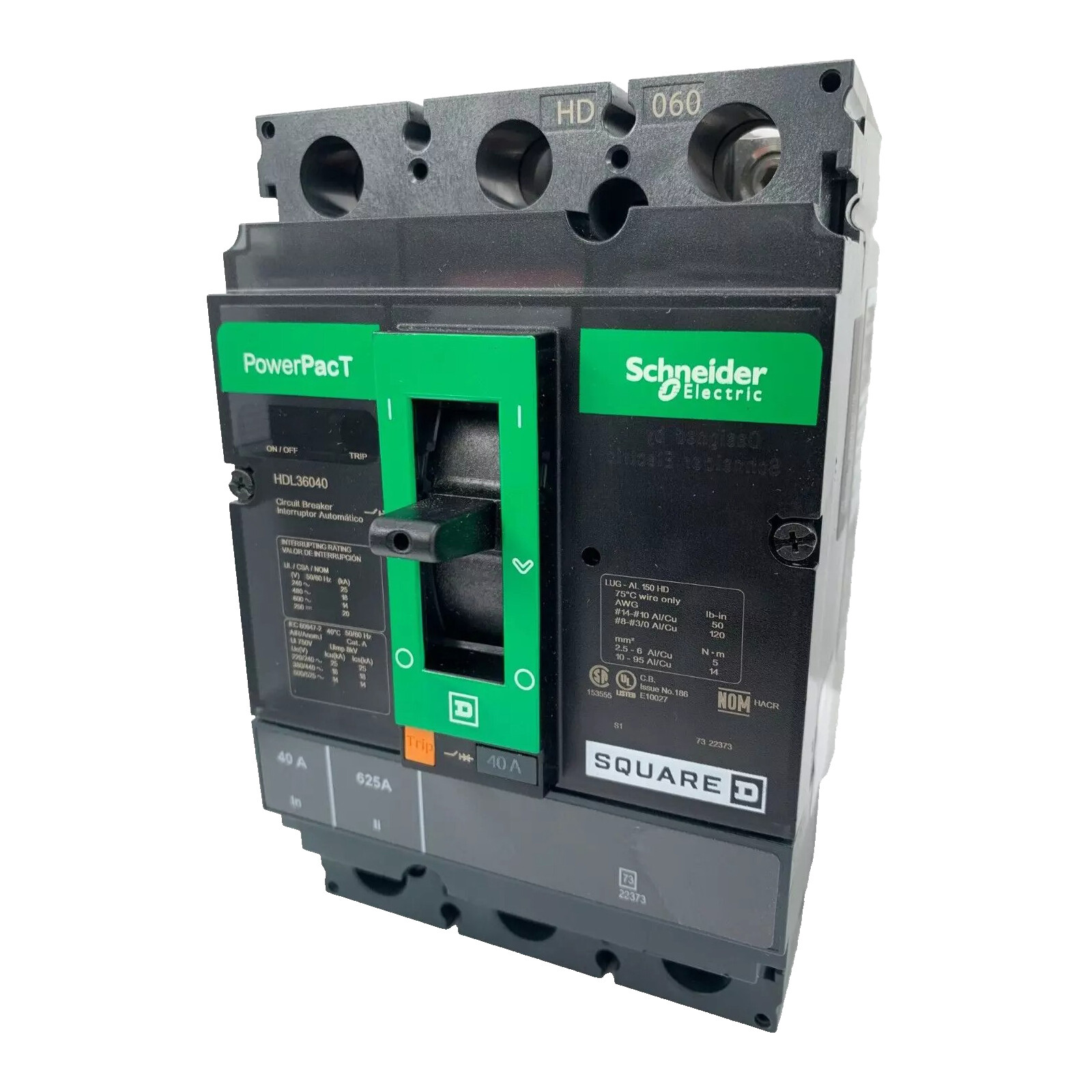 NIB – Square D – HDL36040 – Powerpact H 40A, 3-Pole Circuit Breaker