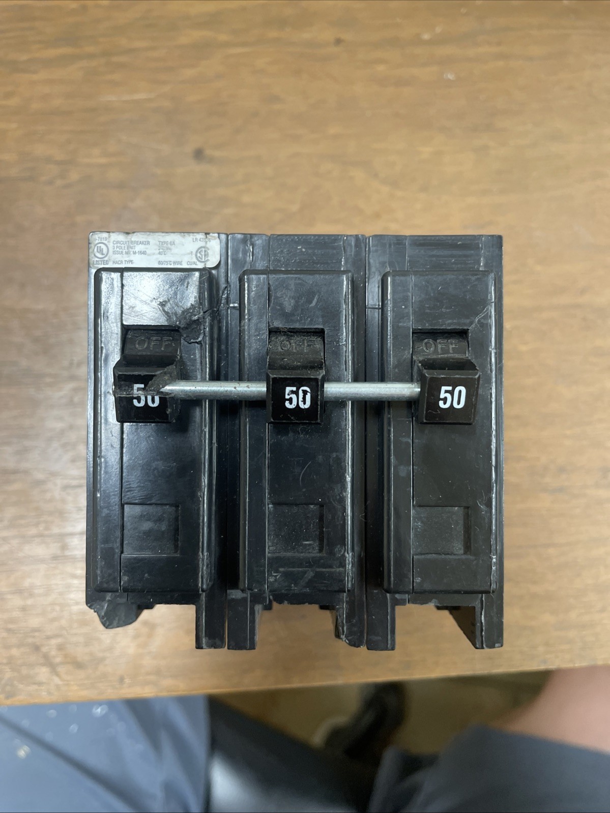 Eaton Type BA Circuit Breaker BAB3050H 50A 240V 3P Used D212