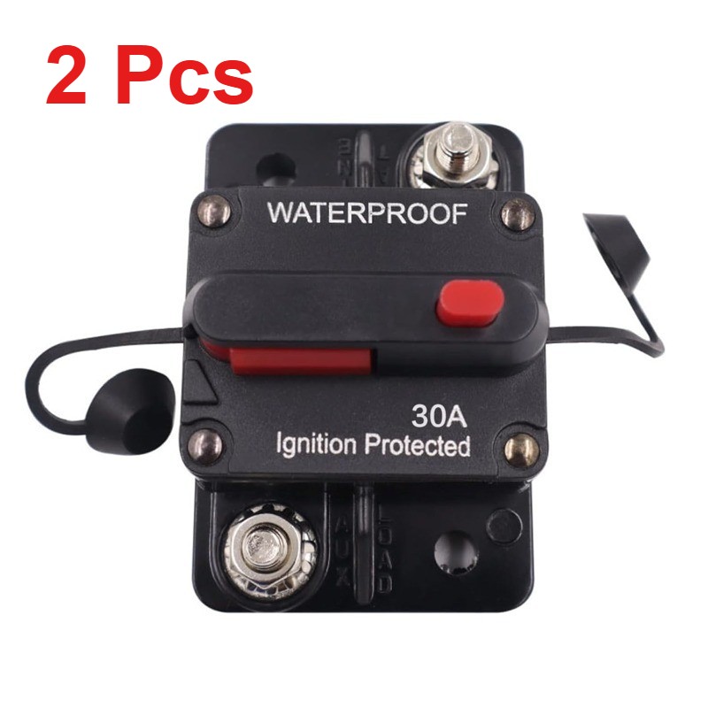 30A Amp Waterproof Circuit Breaker Auto/Marine/Solar 12-48V DC Manual Reset