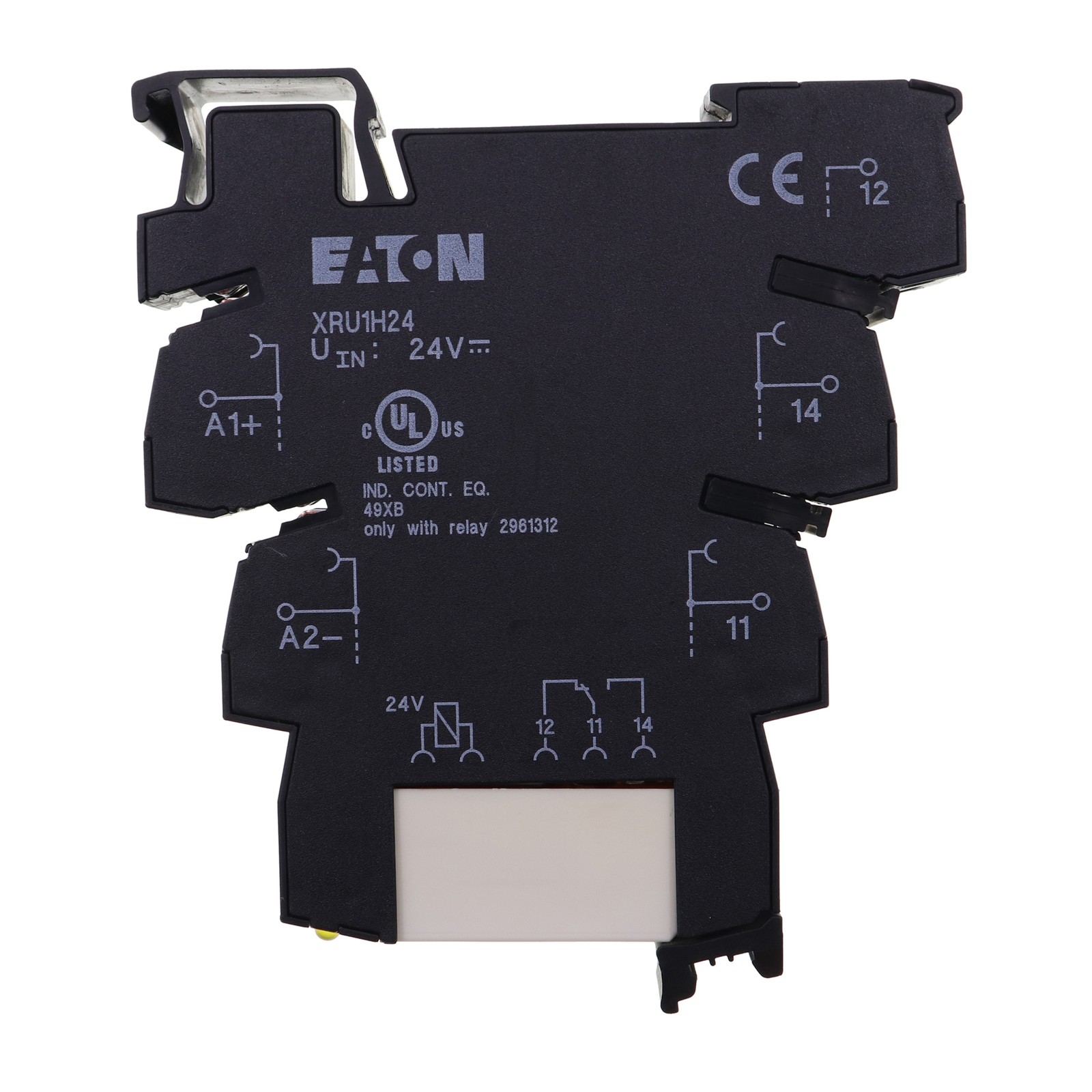 EATON XRU1H24 HIGH CURRENT TERMINAL BLOCK RELAY, XR SERIES, 24-VDC, 10-AMP