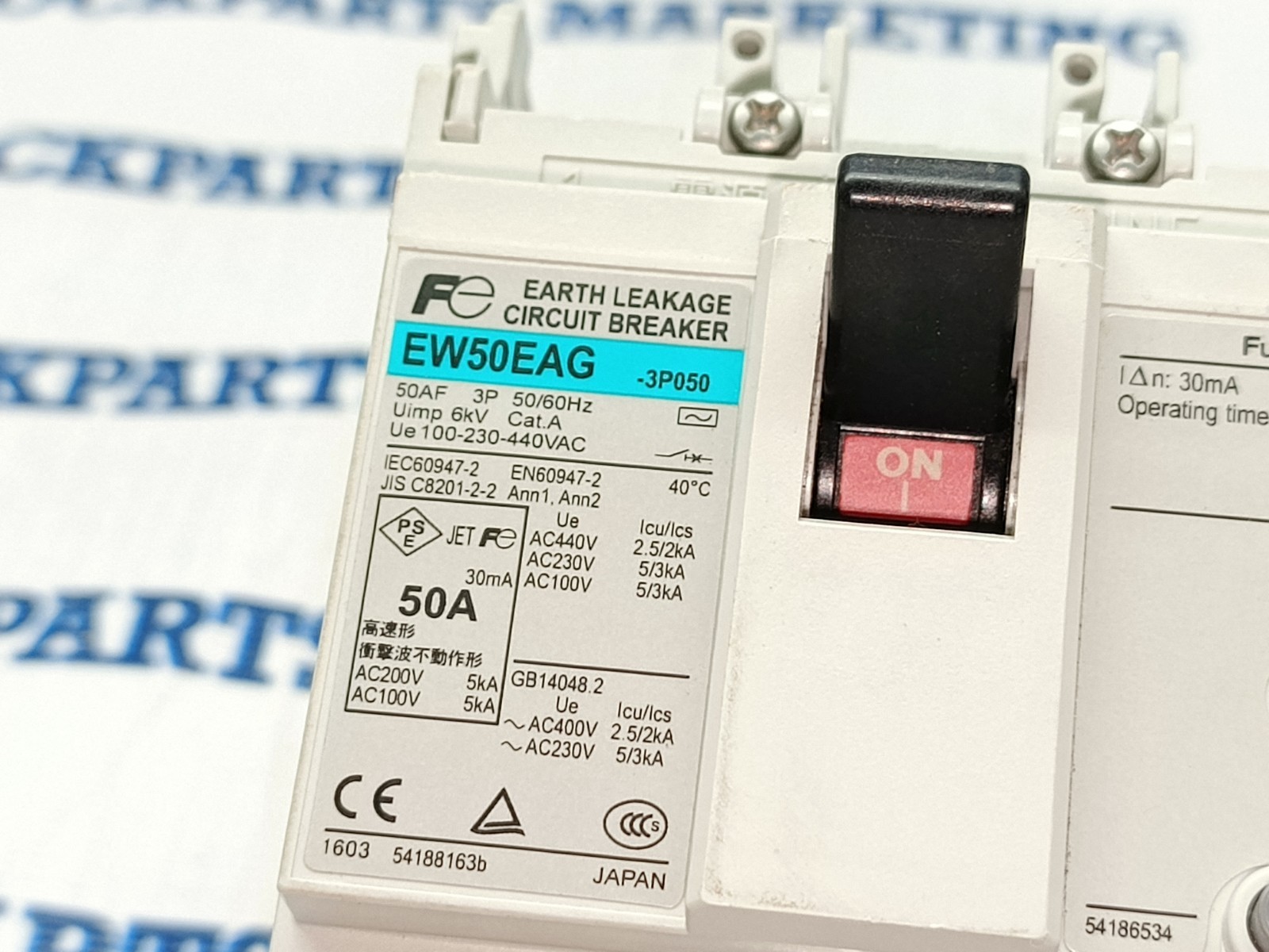 FUJI EW50EAG – 3P050 CIRCUIT BREAKER 50A 3P 50/60Hz FAST SHIP 30D WARRANTY!!!