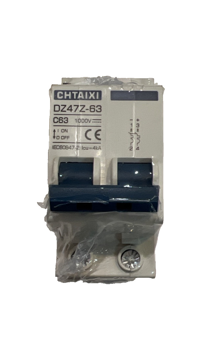 Chtaxi Circuit Breaker – DZ47Z – 63 C63 120/240v 50/60hz 2 Pole – Sealed