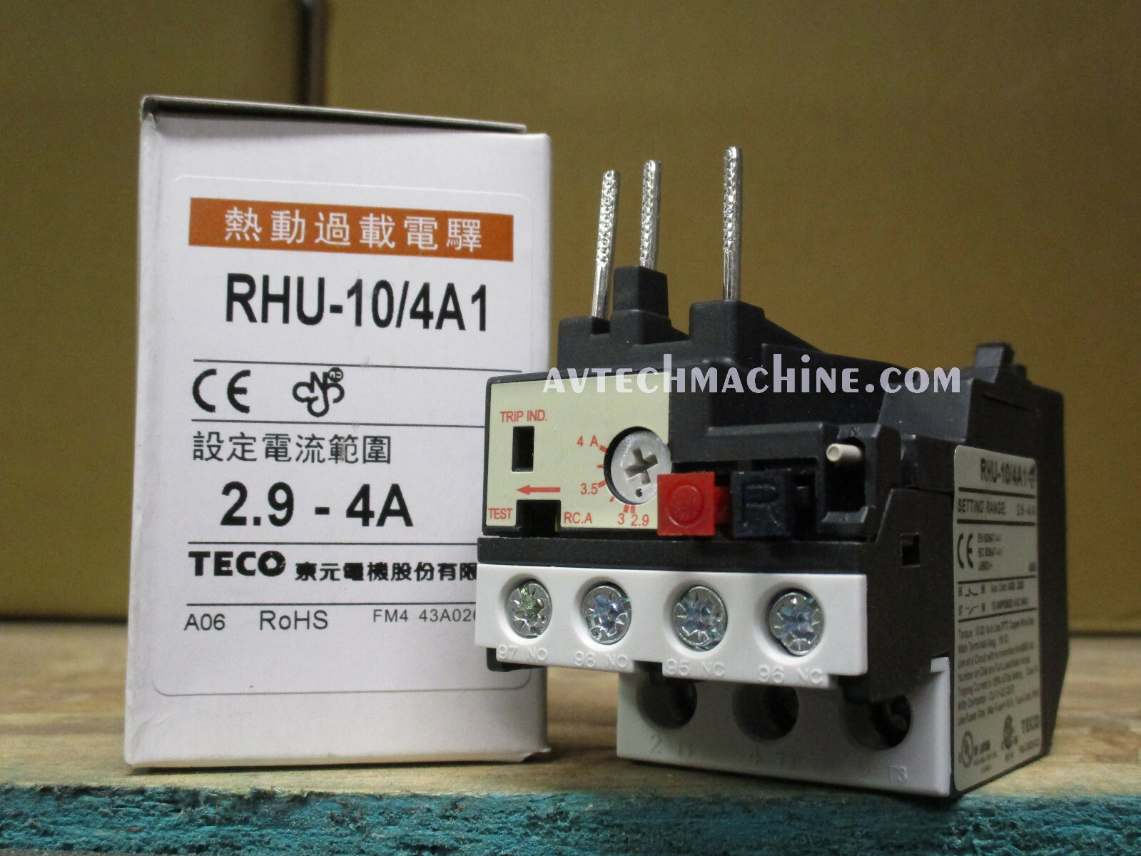 RHU-10/4A1 Teco Thermal Overload 2.9 – 4 Amp