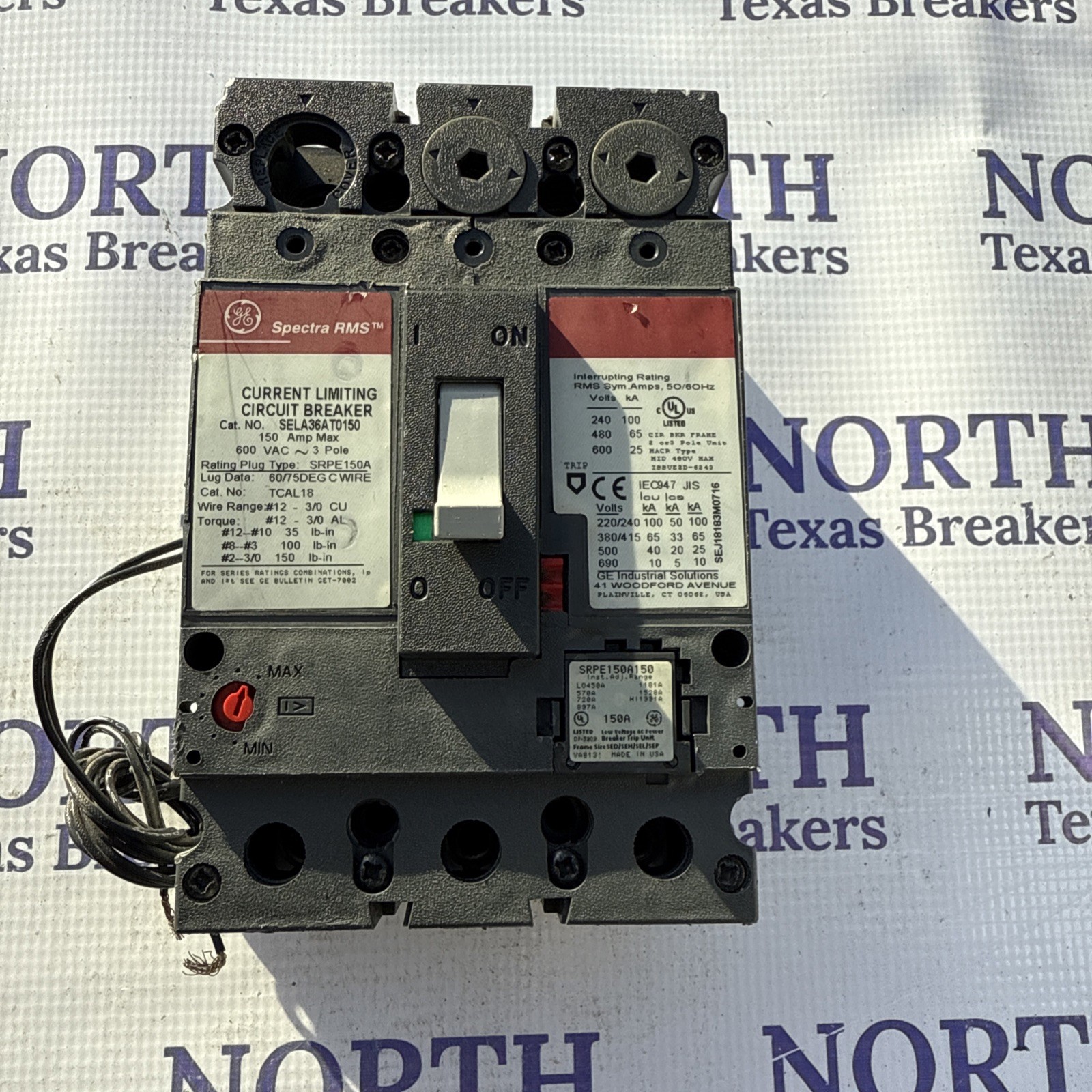 NIB – GE – SELA36AI0150 – E-Frame 3P 600V 150A Mag Circuit Breaker No Box