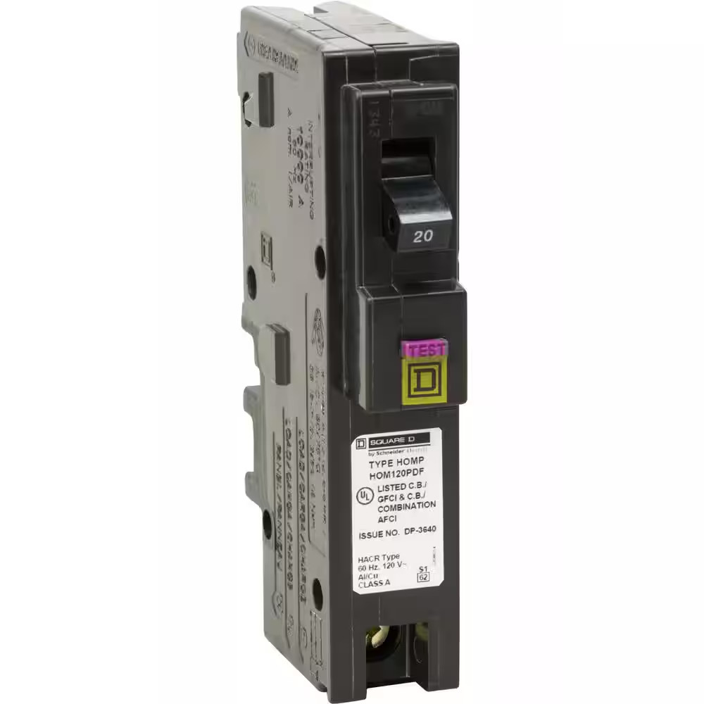 Square D Hom120PDF 20a 1p 120v AFCI