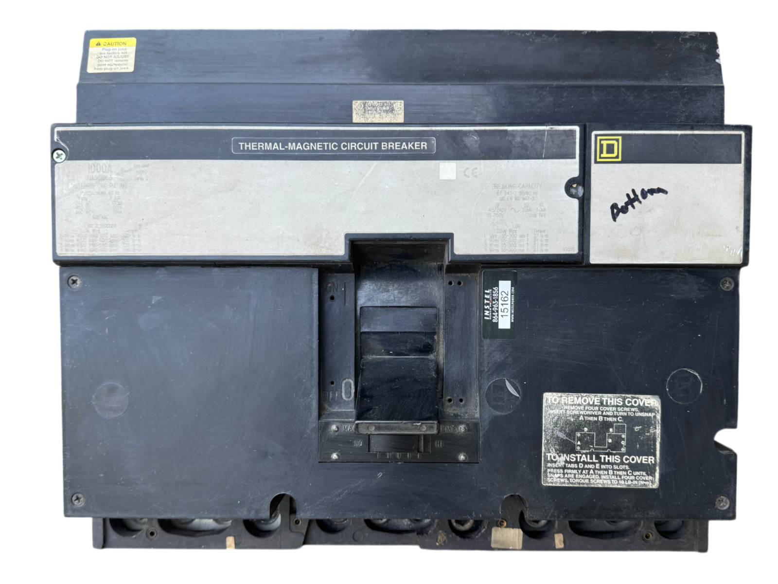 Square D NA361000 I-Line Circuit Breaker 3 Pole 600V 1000A Molded Case Switch