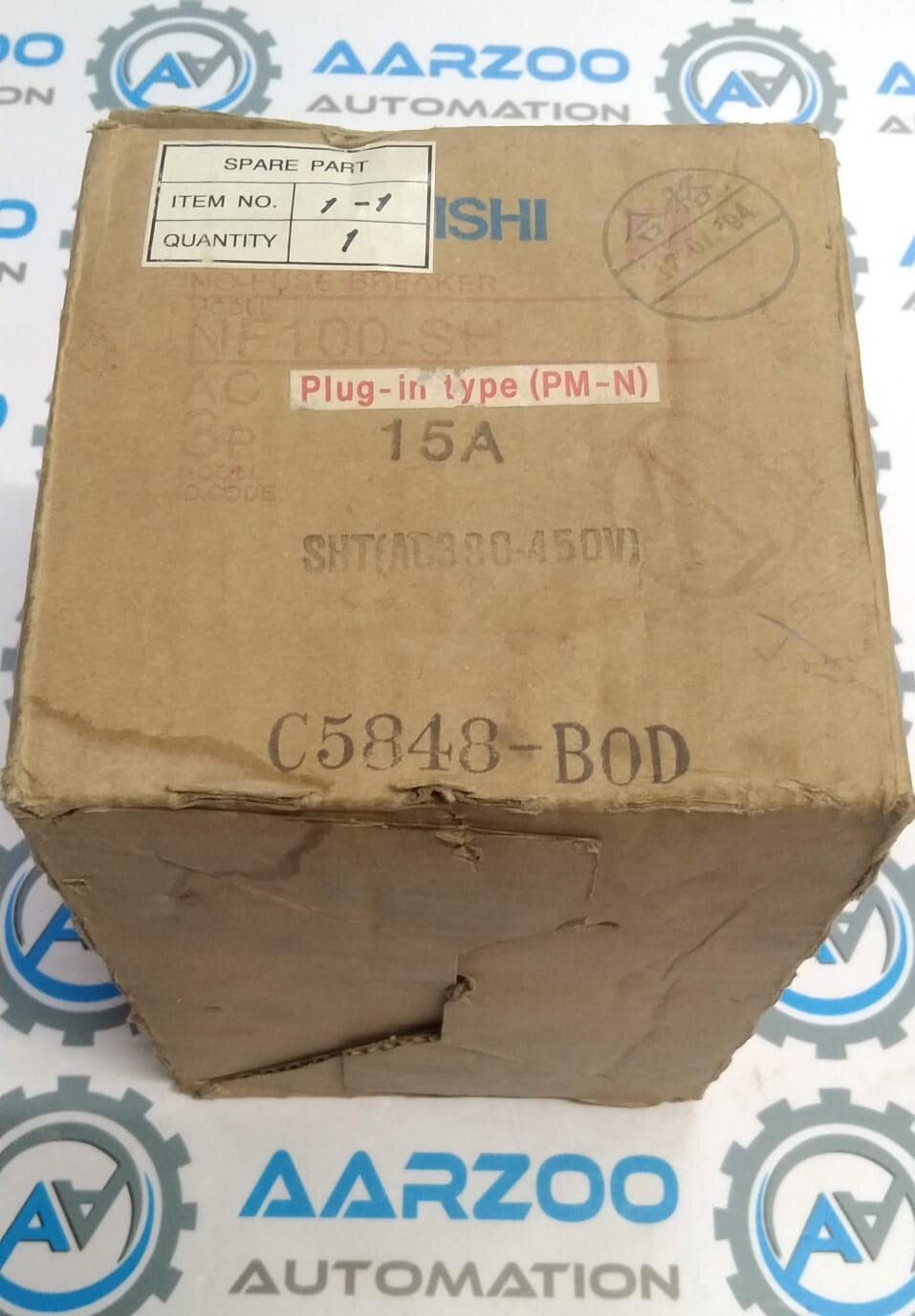 New Mitsubishi No Fuse Breaker NF100-SH 15A 660V 3P