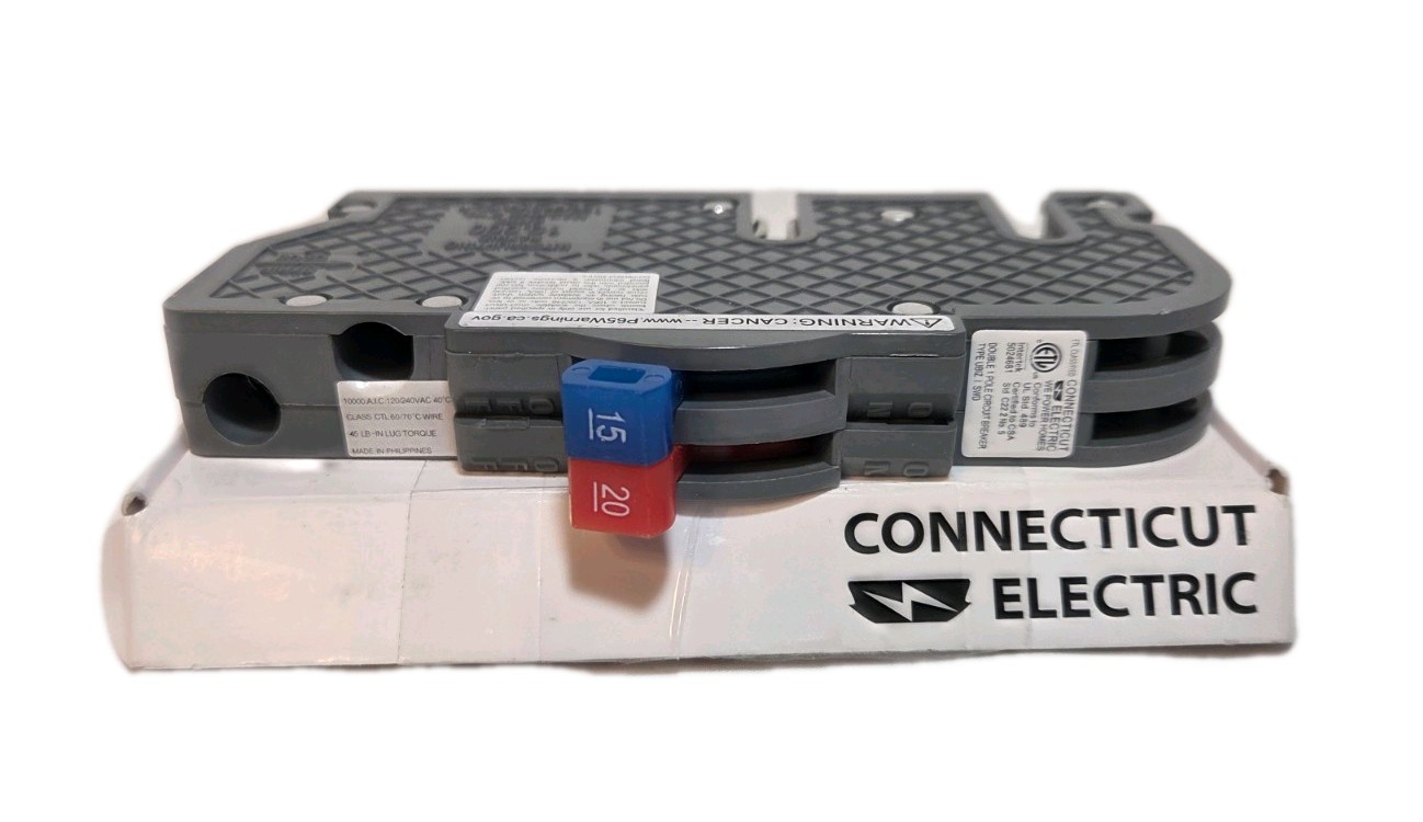UBIZ1520 Zinsco 20A/15 A 2-Pole Replacement Circuit Breaker Connecticut Electric