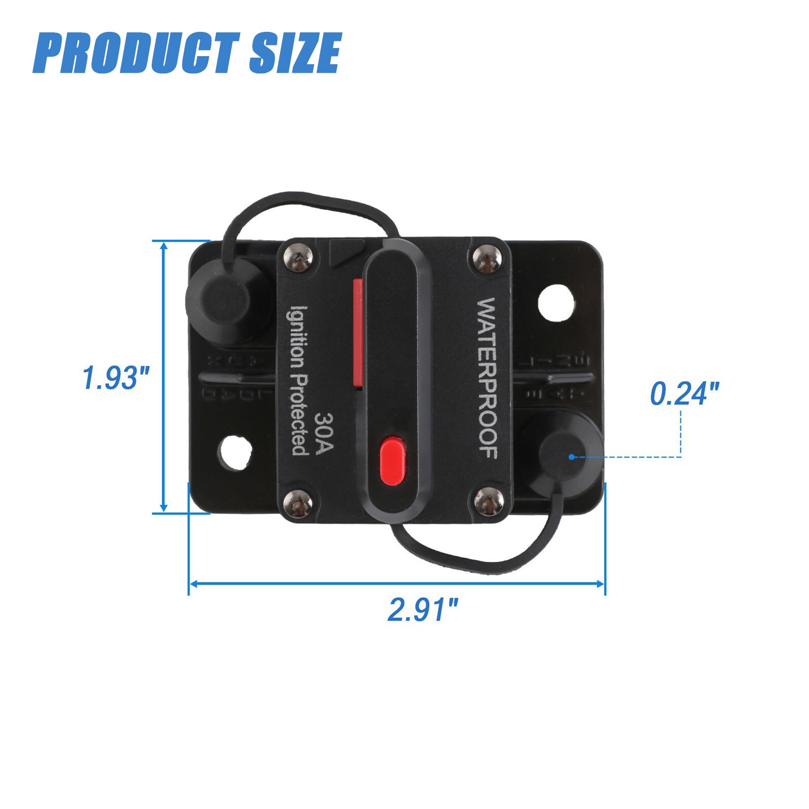 Waterproof Car Circuit Breaker Fuse Reset 30-300 Amp 12V-48V DC Car Boat Auto