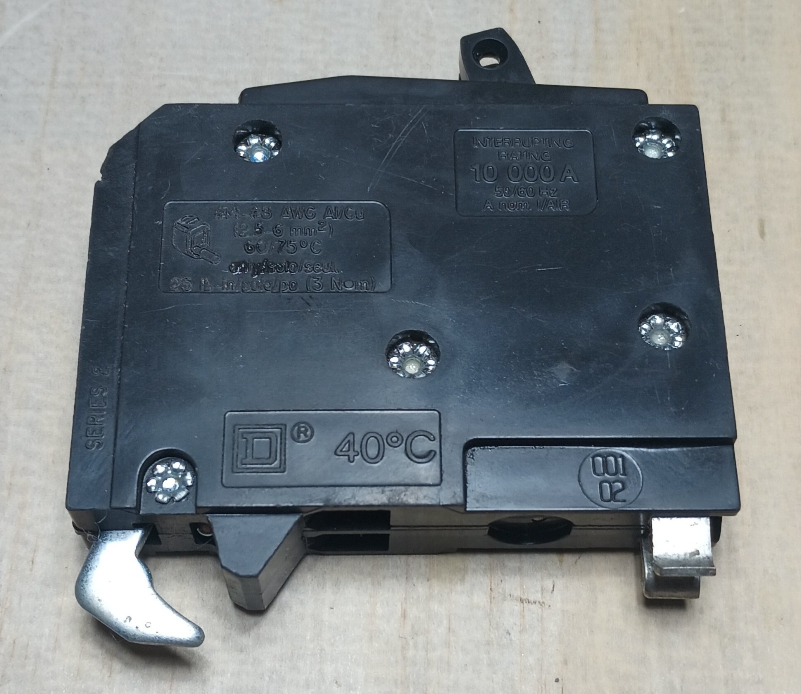 Square D QOT2020 Circuit Breaker with Metal Hook