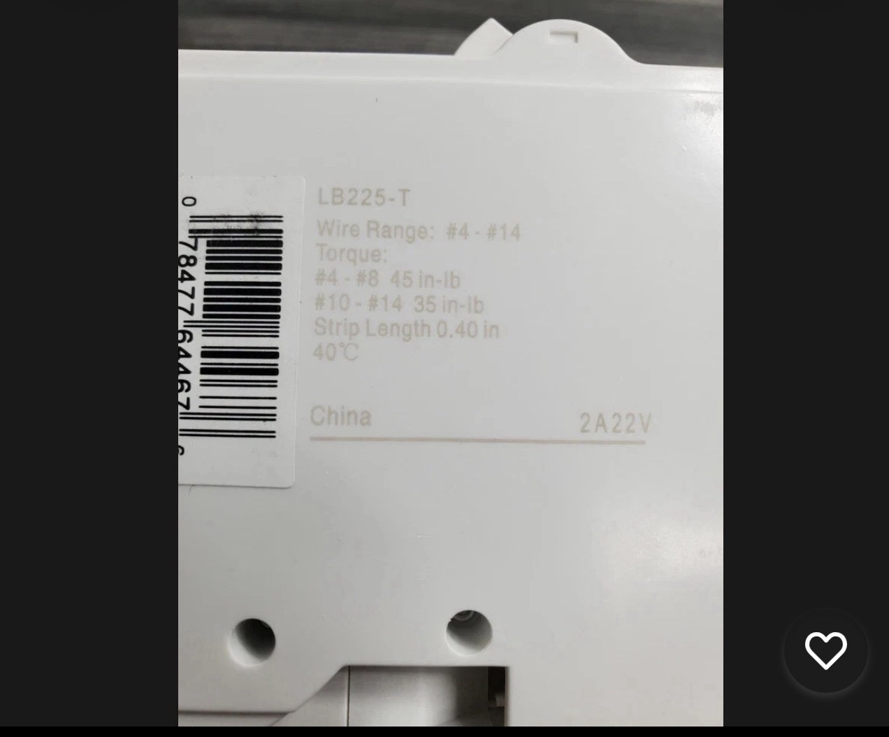 Leviton LB225-T 2 Pole 25 Amp Plug On Standard Branch w/ Hydraulic Trip 120/240V