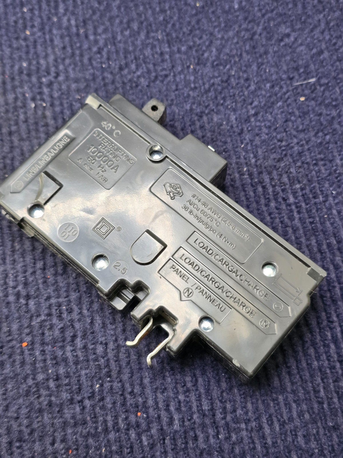 Square D HOM115PCAFI 15A 1-Pole CAFCI Circuit Breaker 120V, 10kA, #14 to #8 AWG