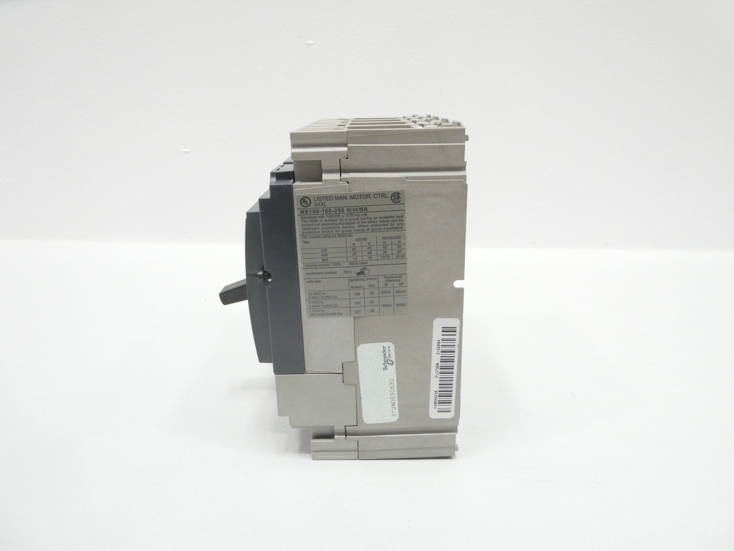 Schneider LV431800 NSX-250H Molded Case Circuit Breaker 250a 240/480/600v-ac 4p