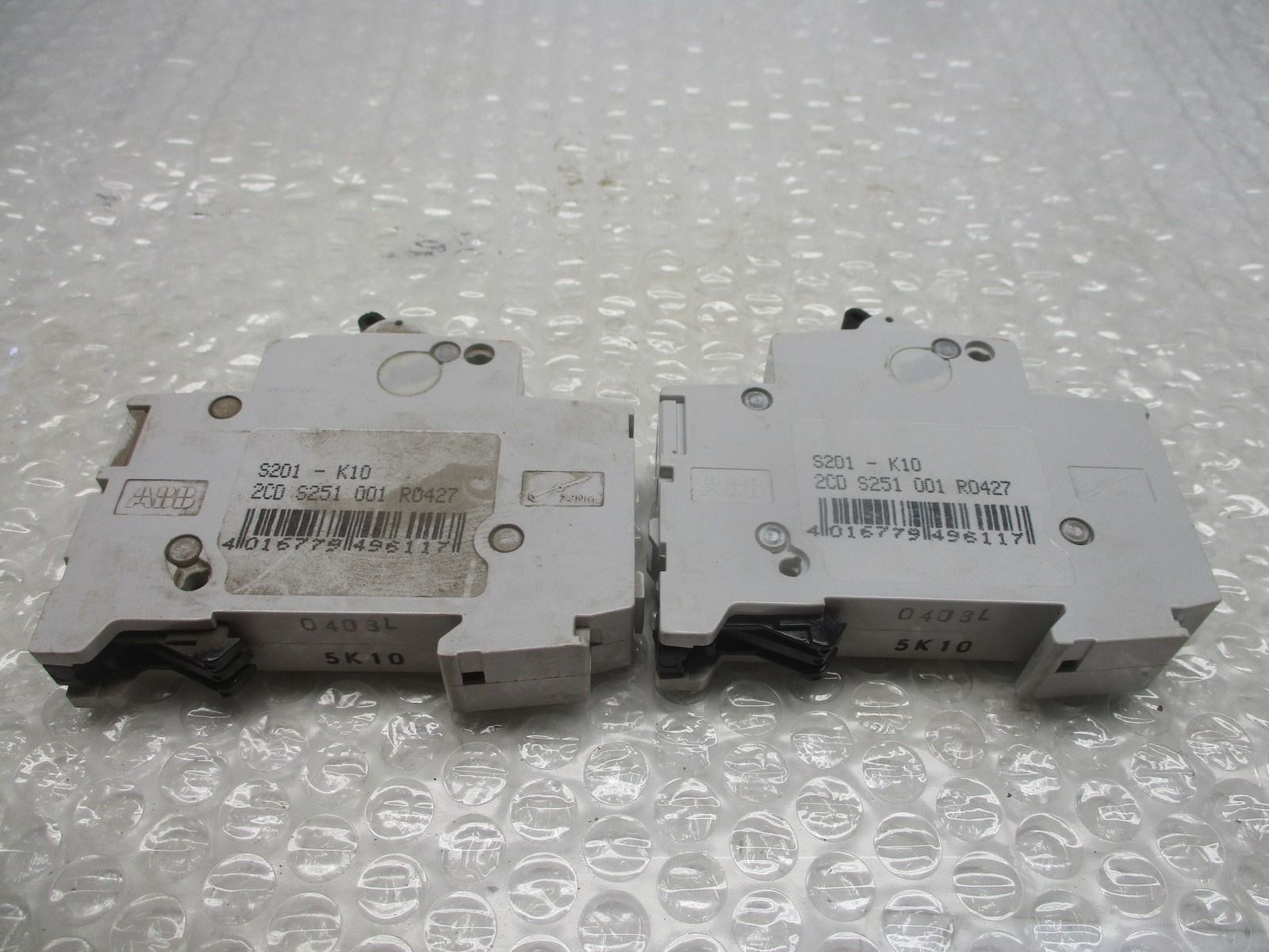 ABB S201 K10A BREAKER 1POLE 10AMP LOT OF 2 NSNP