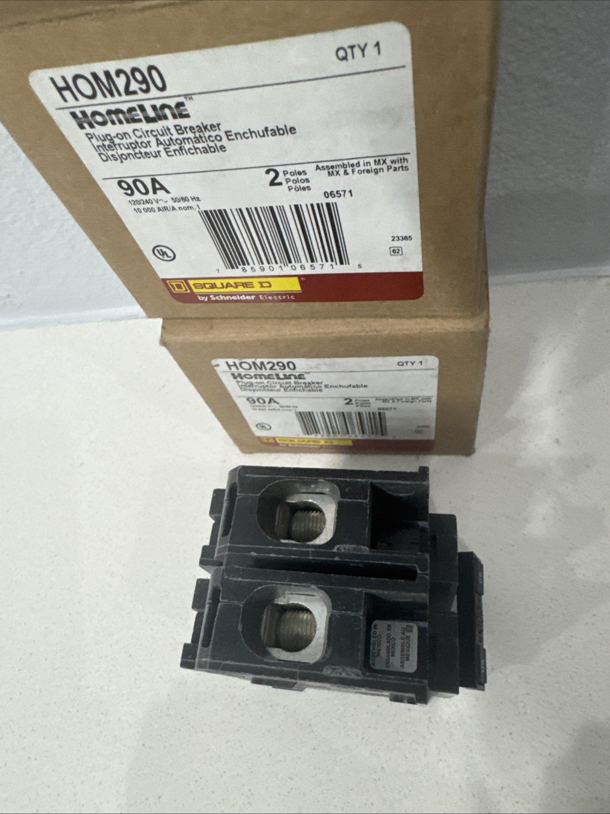 Square D HOM290 Homeline 90 Amp 2 Pole Circuit Breaker