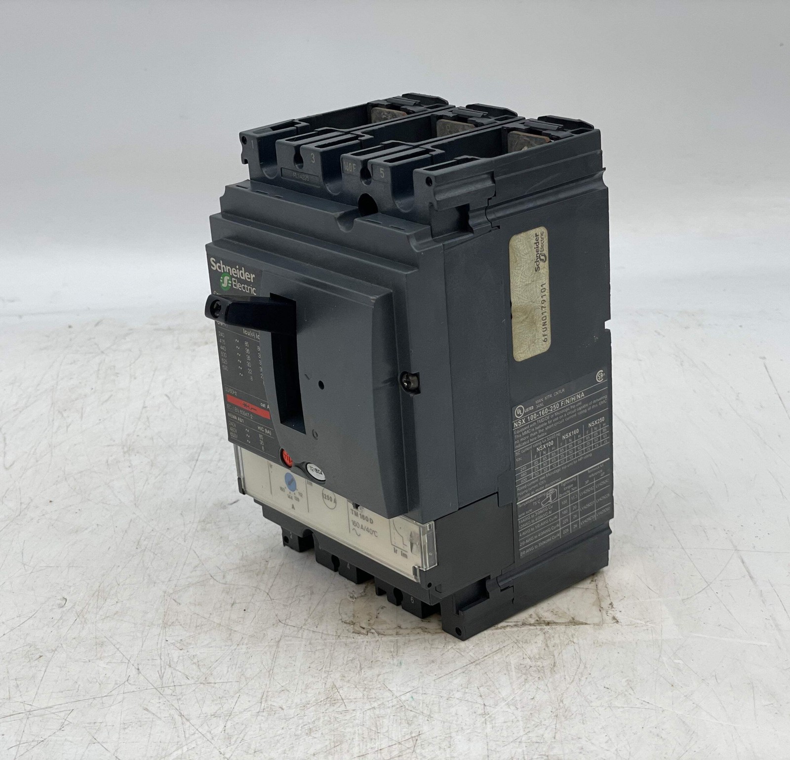 Schneider Electric LV430630 NSX160F Compact Circuit Breaker, 160A 3P (Used)