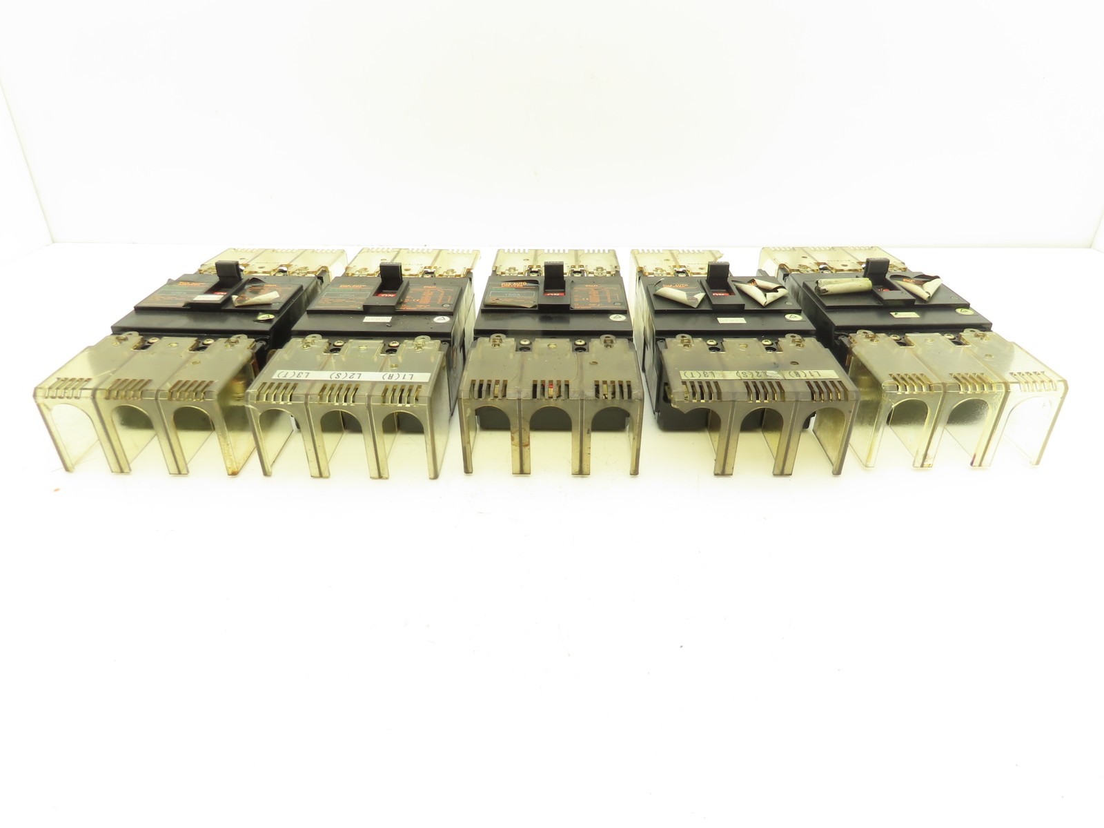 Fuji EA203B Circuit Breaker 150A 125A 550VAC 3-Pole Mixed Lot of 5