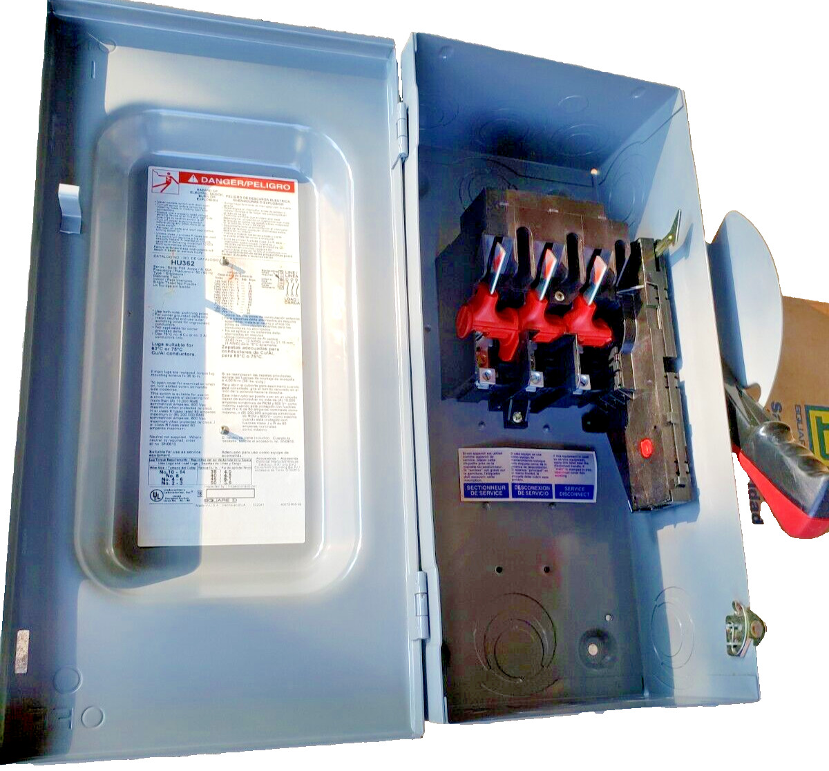 SQUARE D HU362 DISCONNECT SWITCH 60 AMP Non-Fused 600VAC (BRAND NEW)