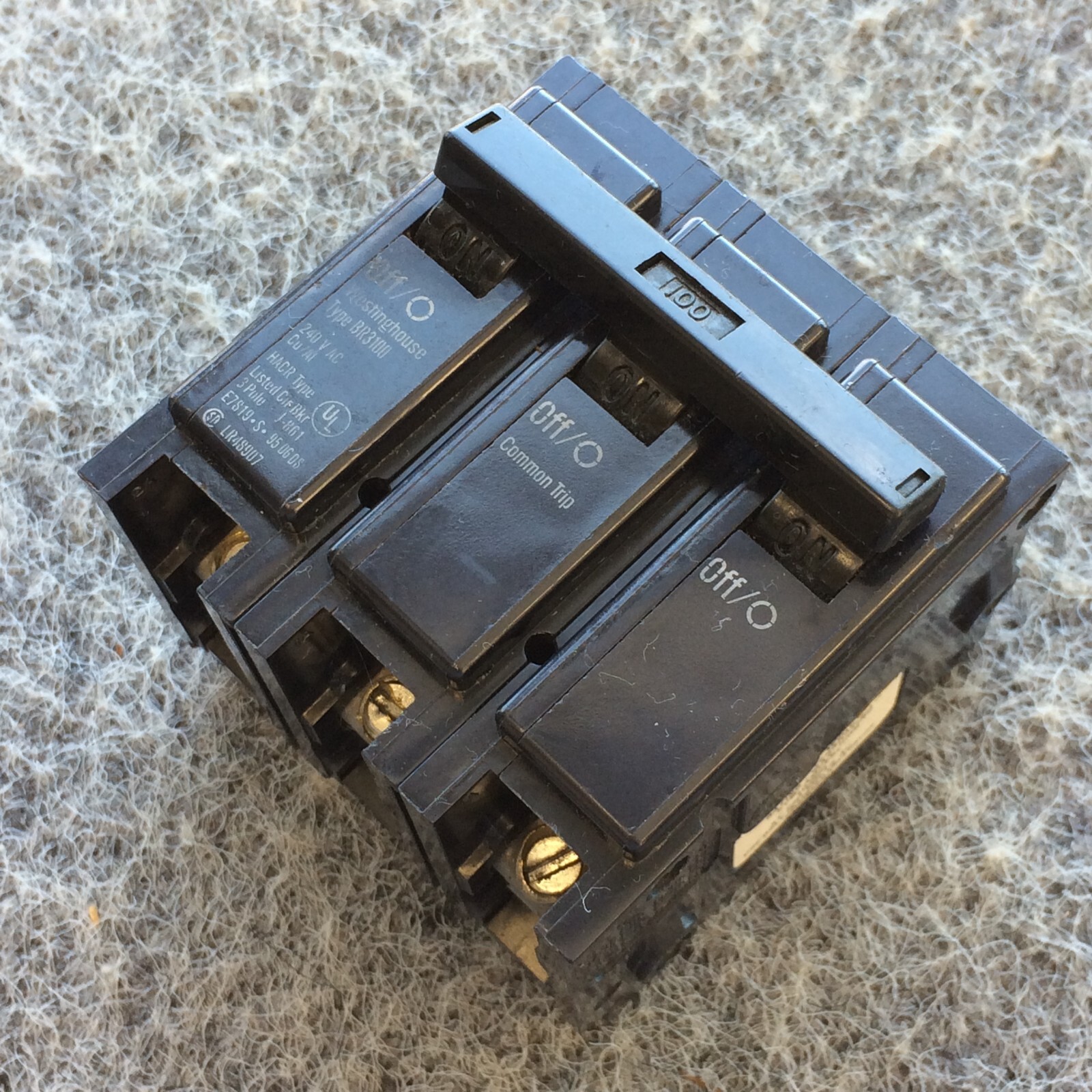 Westinghouse BR3100 100A, 240V, 3-Pole Circuit Breaker