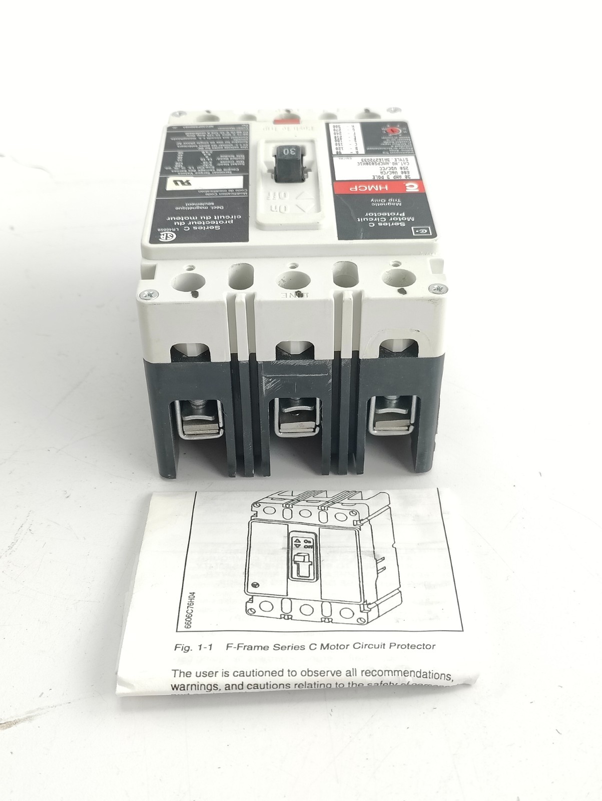 New HMCPS030H1C EATON 30AMP 600VAC/250VDC 3POLE CIRCUIT BREAKER