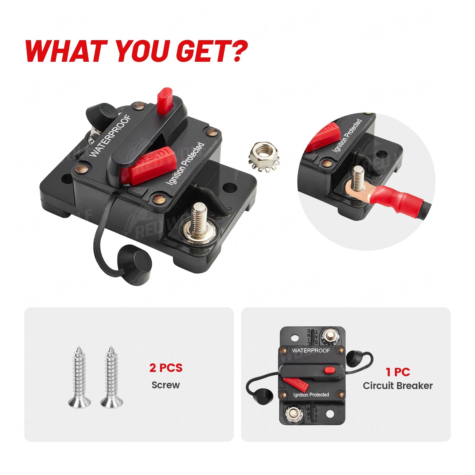 60A Circuit Breaker for Boat, Trolling Motor, ATV, Trailer, Solar, 12V-48V, W…