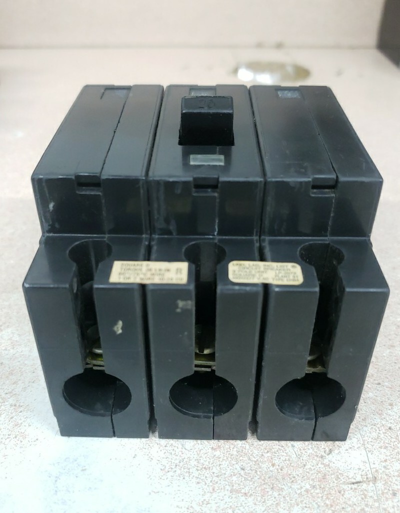 Square D EHB34020 Circuit Breaker 20 Amp 3 Pole 480V Bolt On *Chipped