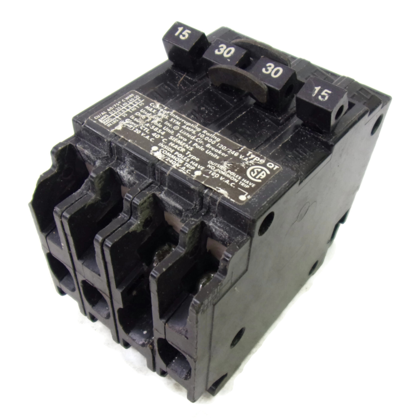 USED Siemens 15/30/30/15 Quad Breaker Q21530CT ~ SEE PHOTOS