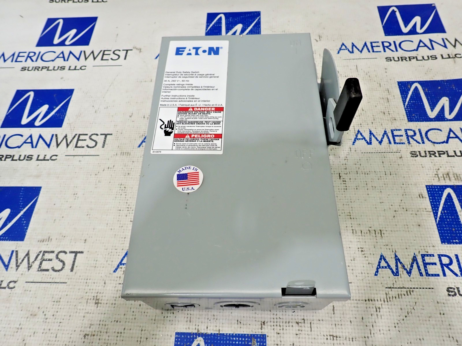 Eaton DG321NGB Disconnect Fusible 30 Amp 240V NEMA 1 Tested D890